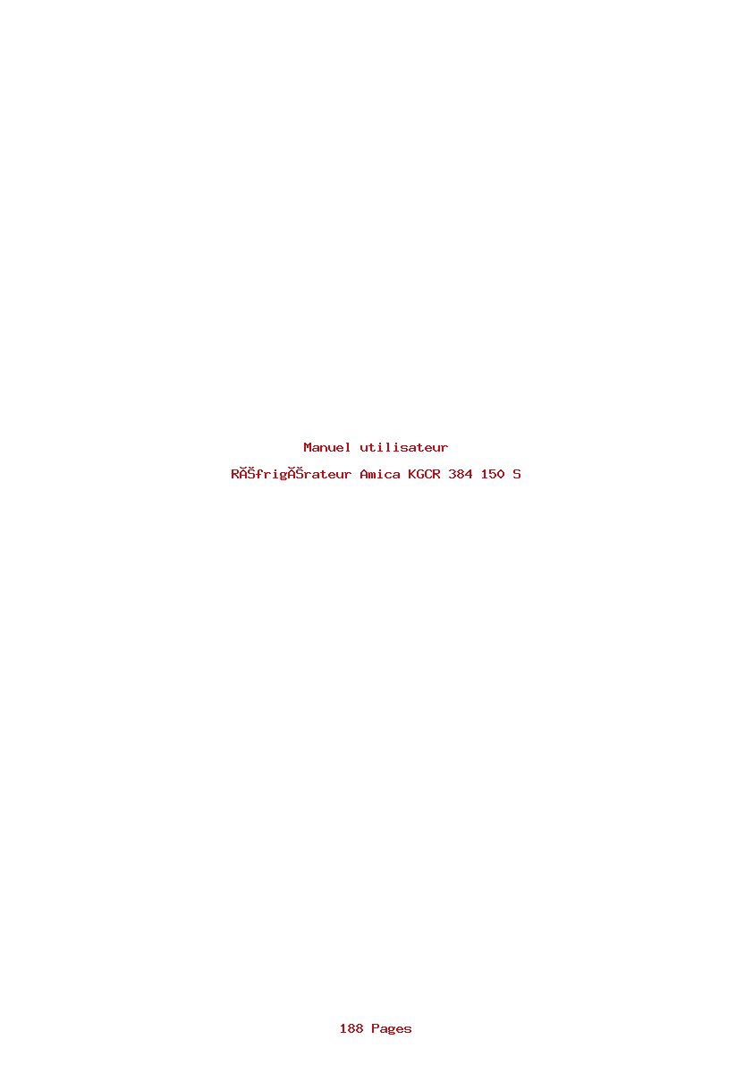 Page 1 de la notice Manuel utilisateur Amica KGCR 384 150 S
