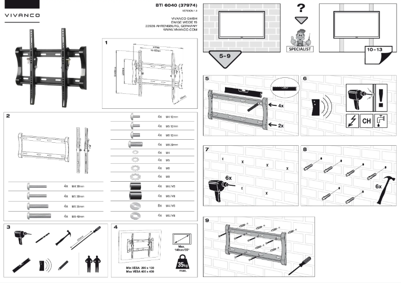 Page 1 de la notice Manuel utilisateur Vivanco BTI 6040