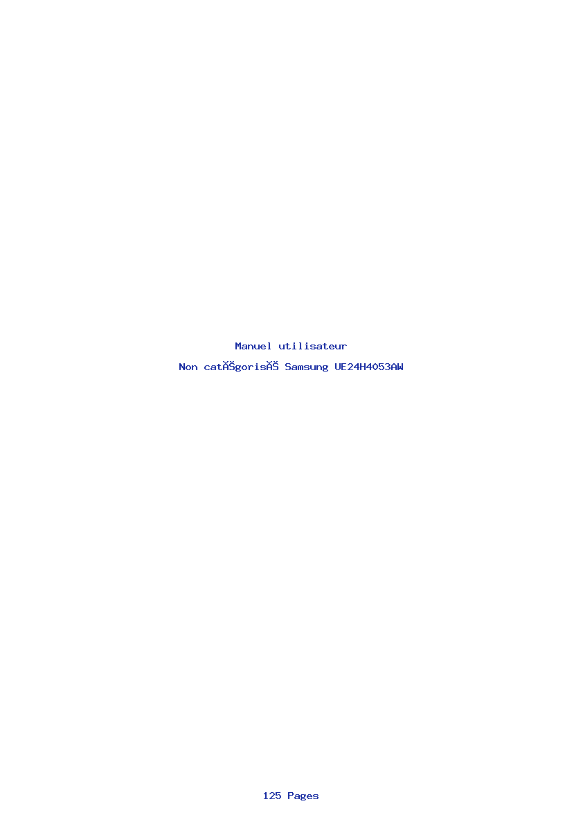 Page 1 de la notice Manuel utilisateur Samsung UE24H4053AW