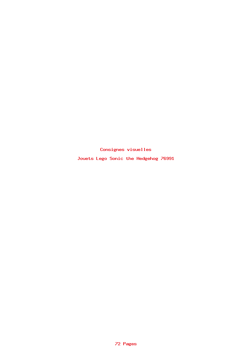 Page 1 de la notice Consignes visuelles Lego Sonic the Hedgehog 76991
