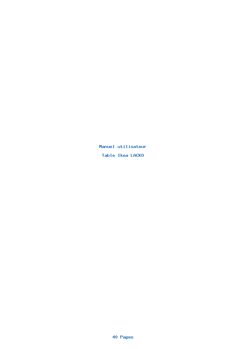 Page 1 de la notice Manuel utilisateur Ikea LACKO