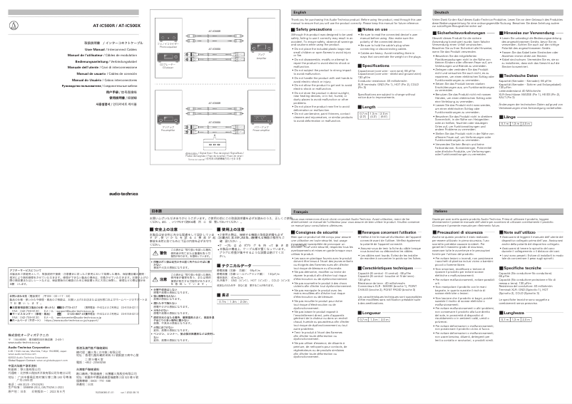 Page 1 of the manual User Manual Audio-Technica AT-IC500X