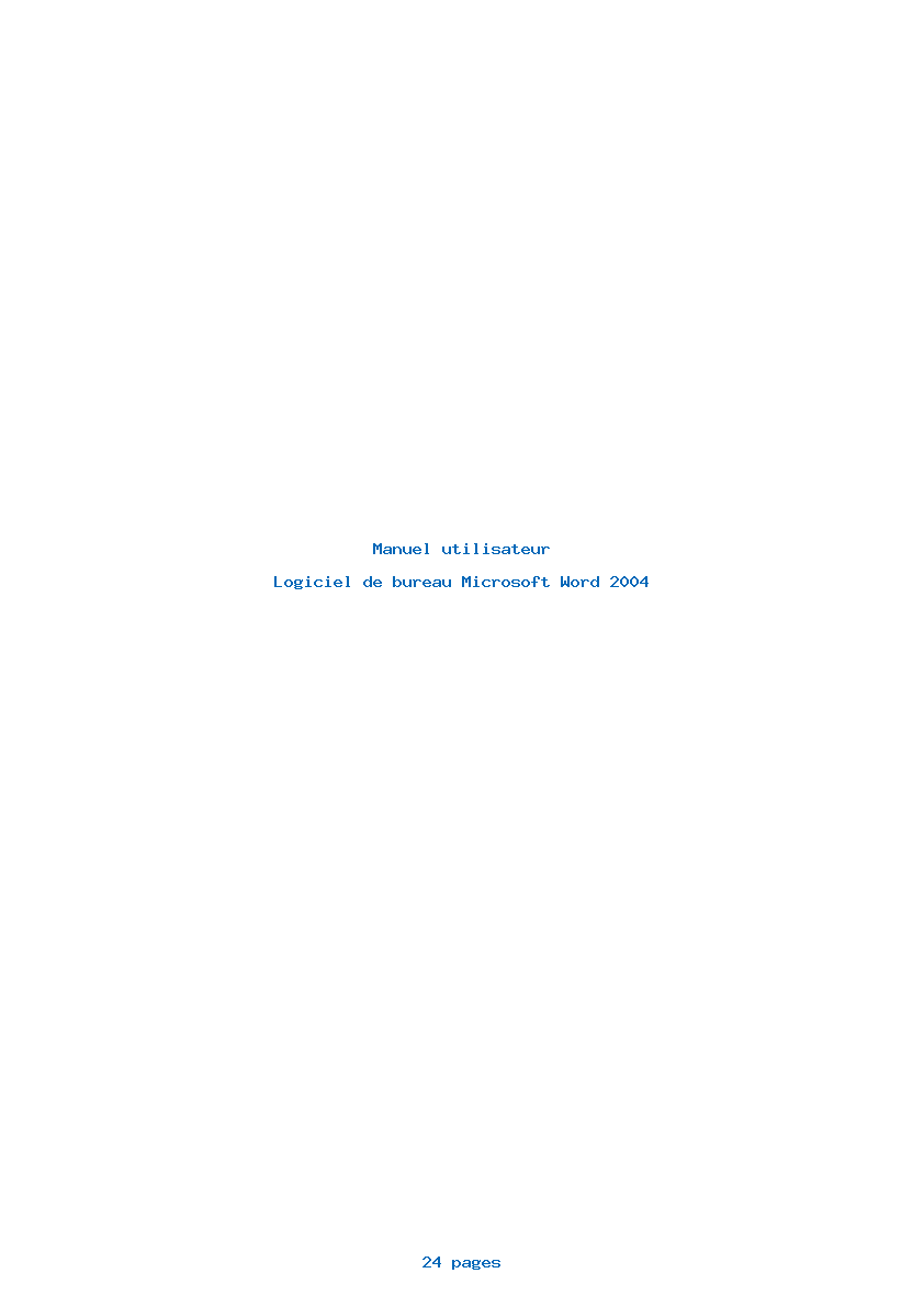 Page 1 de la notice Manuel utilisateur Microsoft Word 2004