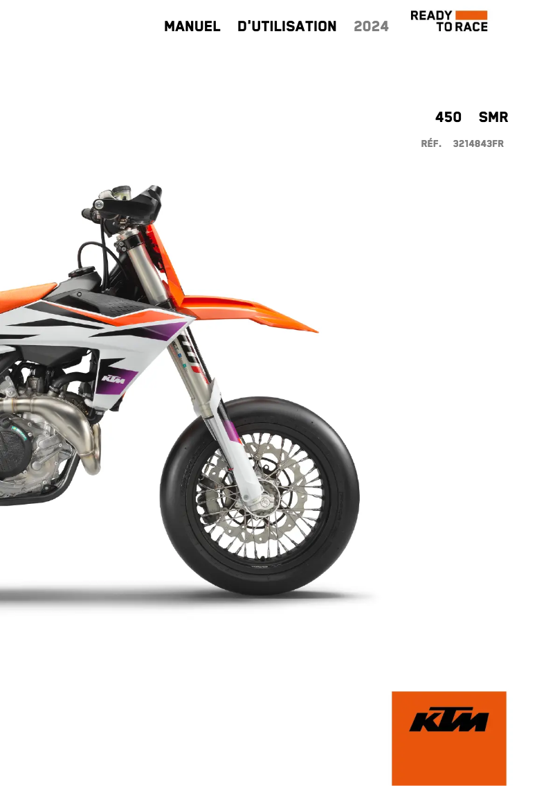 Page 1 de la notice Manuel utilisateur KTM 450 SMR (2024)