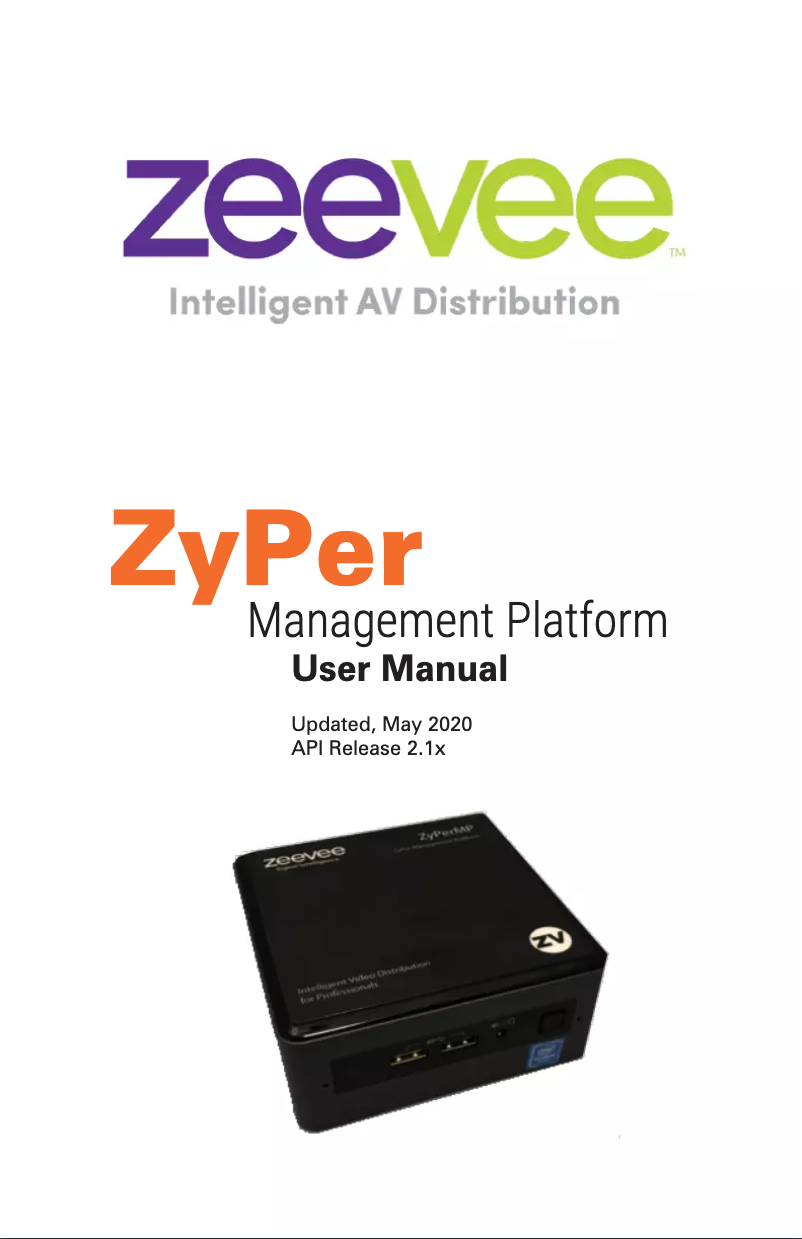 Page 1 de la notice Manuel utilisateur ZeeVee ZyPer