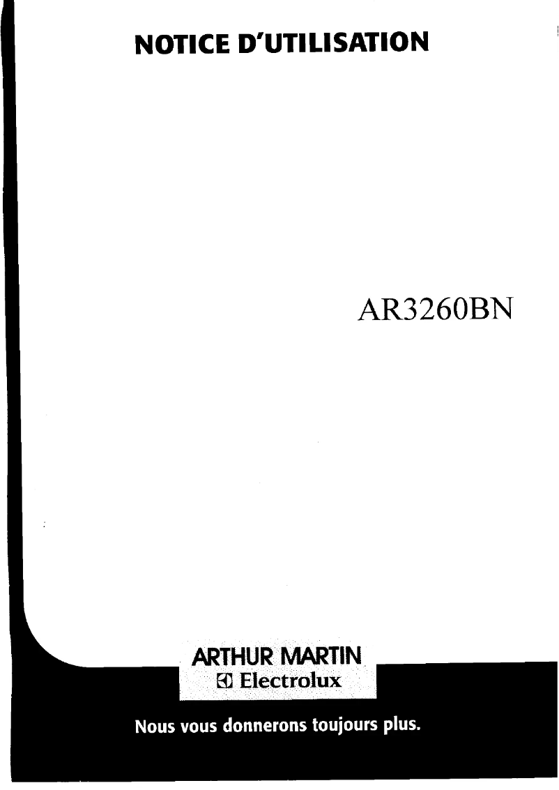 Página 1 del manual Manual de usuario Arthur Martin-Electrolux AR3260BN
