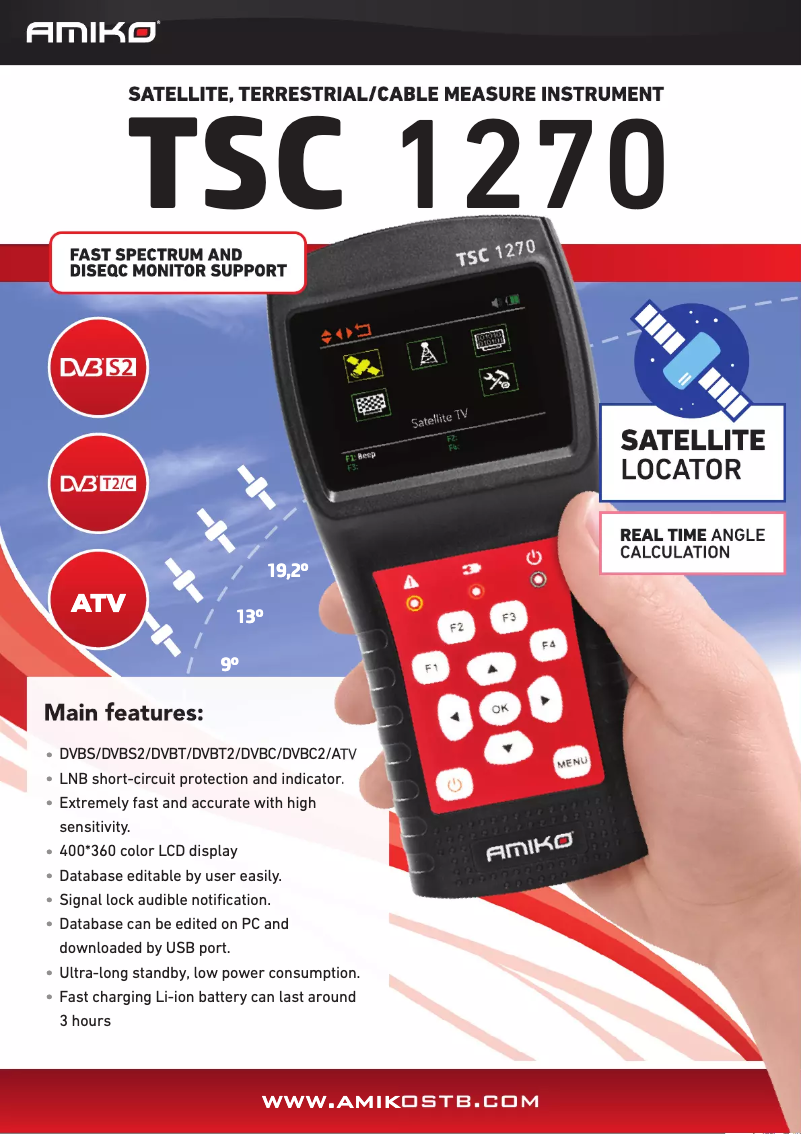Page 1 de la notice Fiche technique Amiko TSC-1270