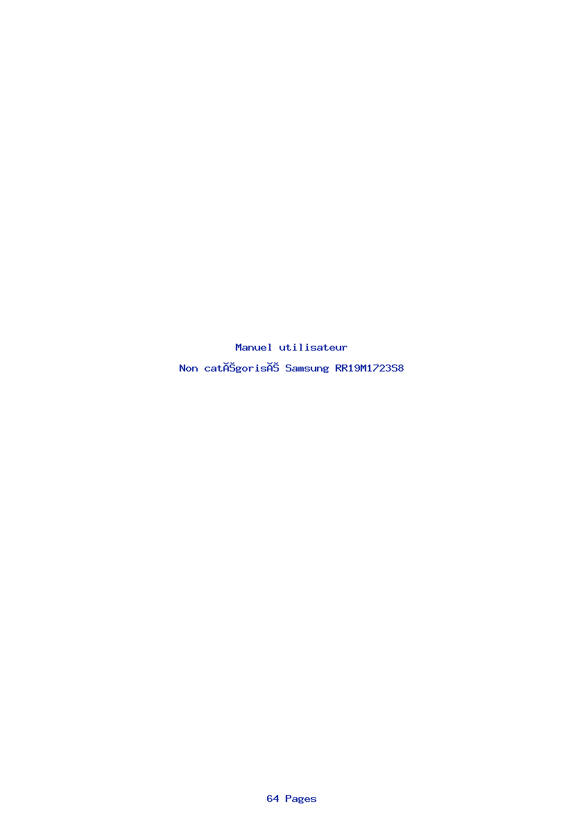 Page 1 de la notice Manuel utilisateur Samsung RR19M1723S8