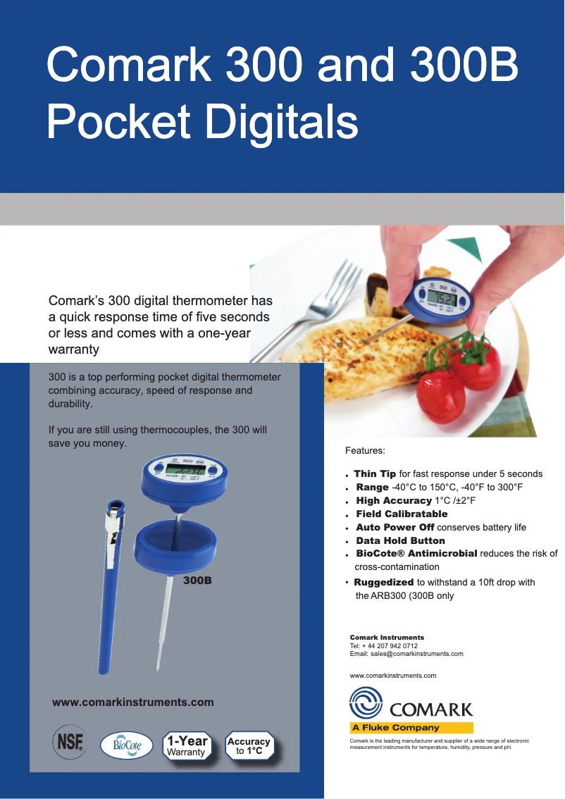 Page 1 de la notice Manuel utilisateur Comark 300B