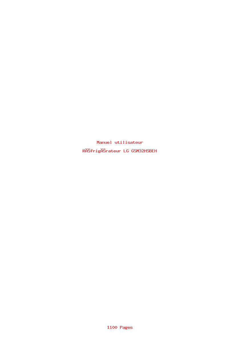 Page 1 de la notice Manuel utilisateur LG GSM32HSBEH