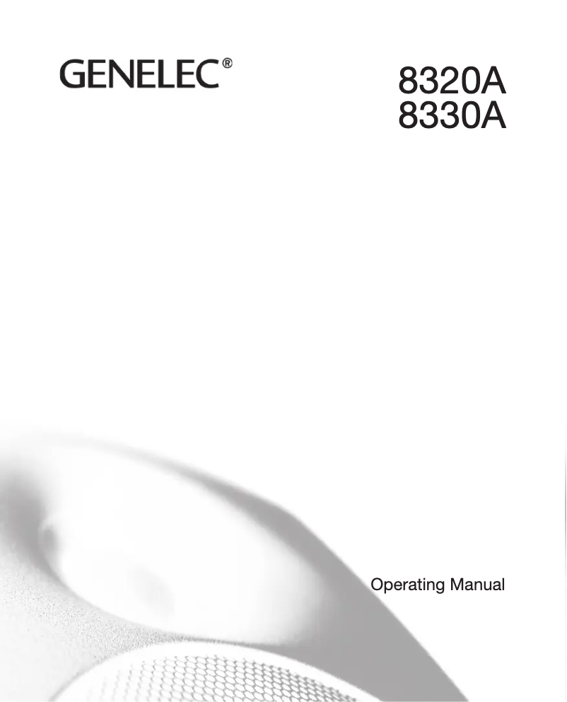 Página 1 del manual Manual de usuario Genelec 8330AWM