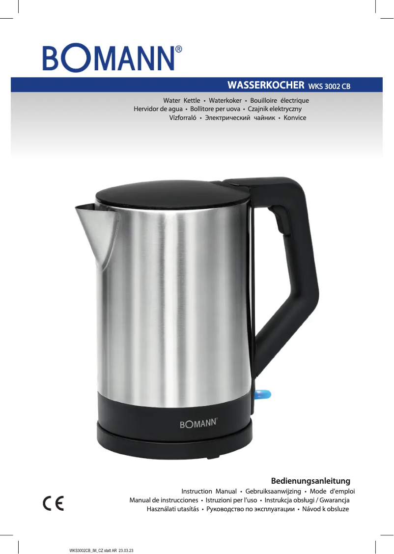 Page 1 de la notice Manuel utilisateur Bomann WKS 3002 CB