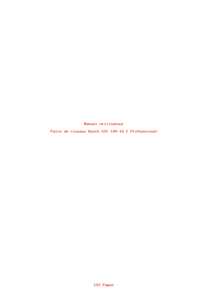 Page 1 de la notice Manuel utilisateur Bosch GSC 18V-16 E Professional