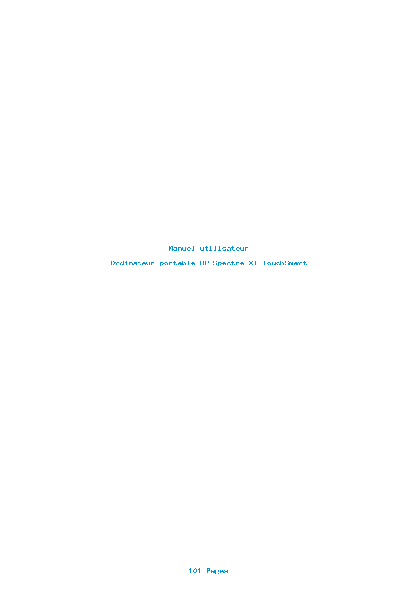 Page 1 de la notice Manuel utilisateur HP Spectre XT TouchSmart