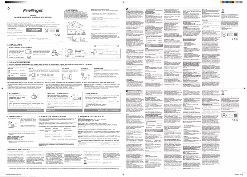 Page 1 de la notice Manuel utilisateur FireAngel FA6813-EU