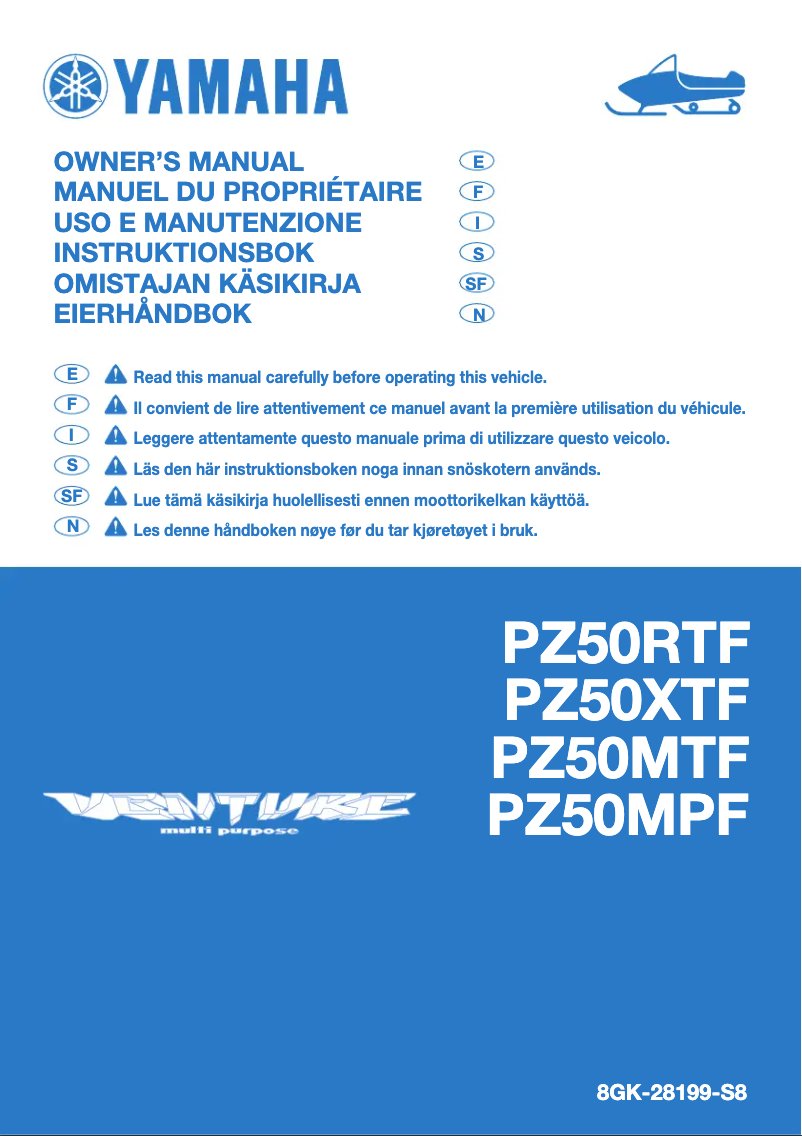 Page 1 de la notice Manuel utilisateur Yamaha Venture MP (2015)