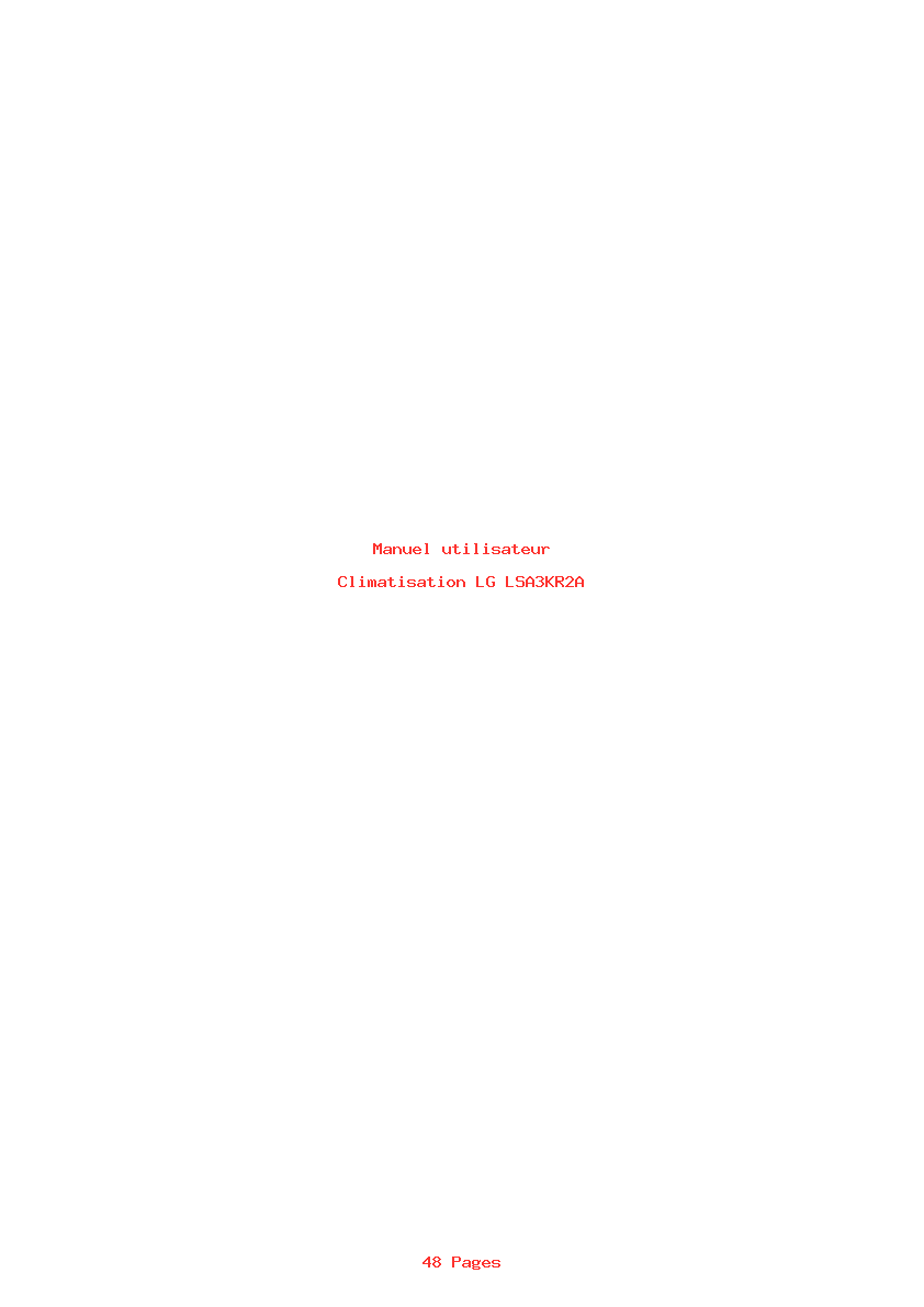Page 1 de la notice Manuel utilisateur LG LSA3KR2A