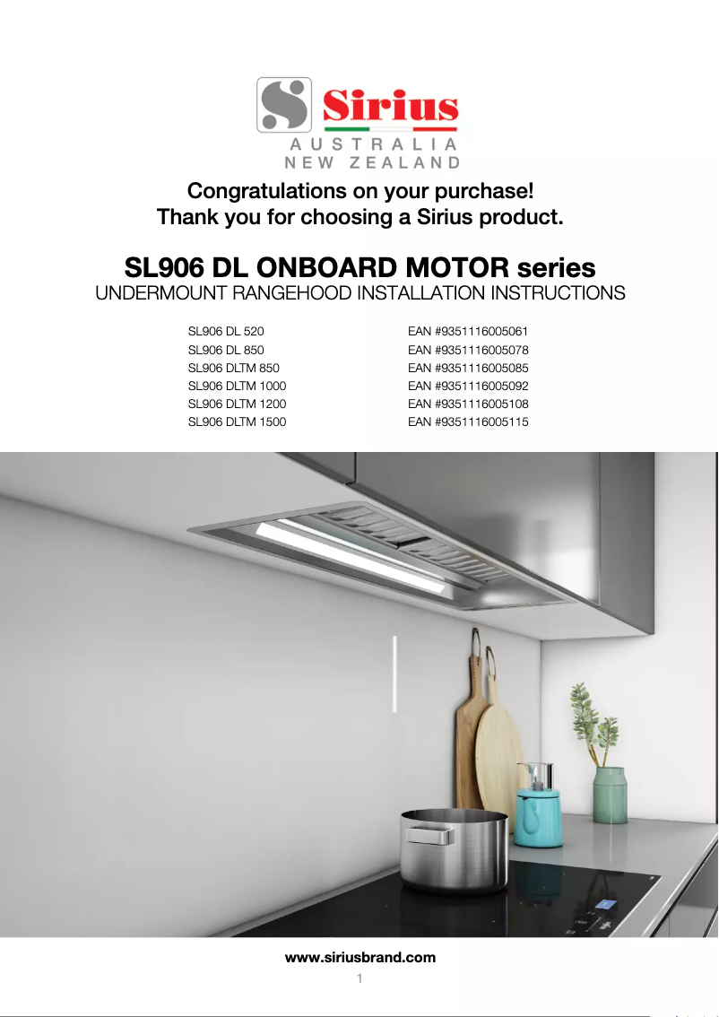 Page 1 of the manual User Manual Sirius SL906DL 520