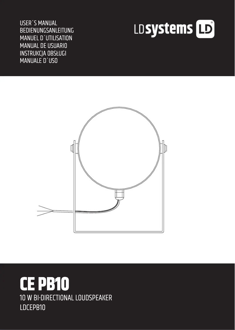 Page 1 de la notice Manuel utilisateur LD Systems CE PB10
