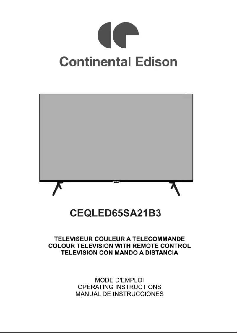 Page 1 de la notice Manuel utilisateur Continental Edison CEQLED65SA21B3