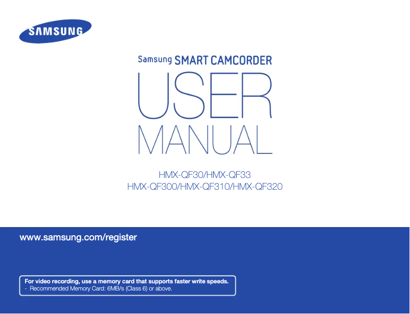 Page 1 de la notice Manuel utilisateur Samsung HMX-QF33