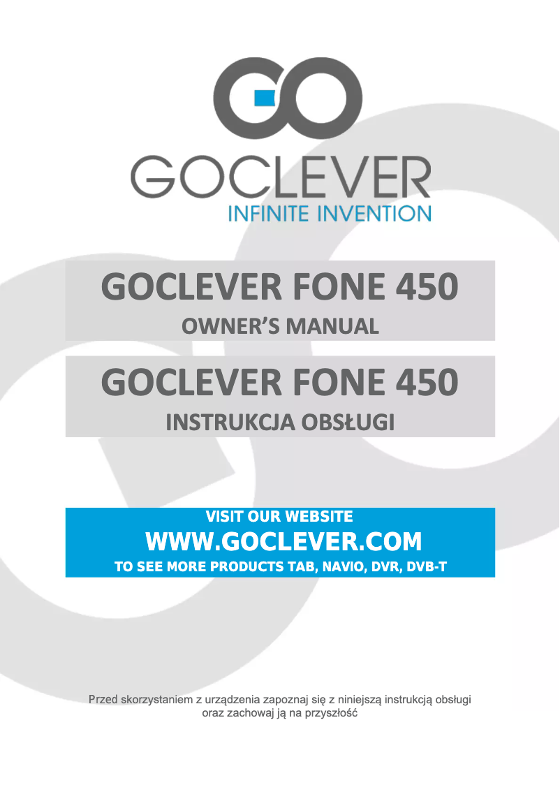 Page 1 de la notice Manuel utilisateur GoClever FONE 450