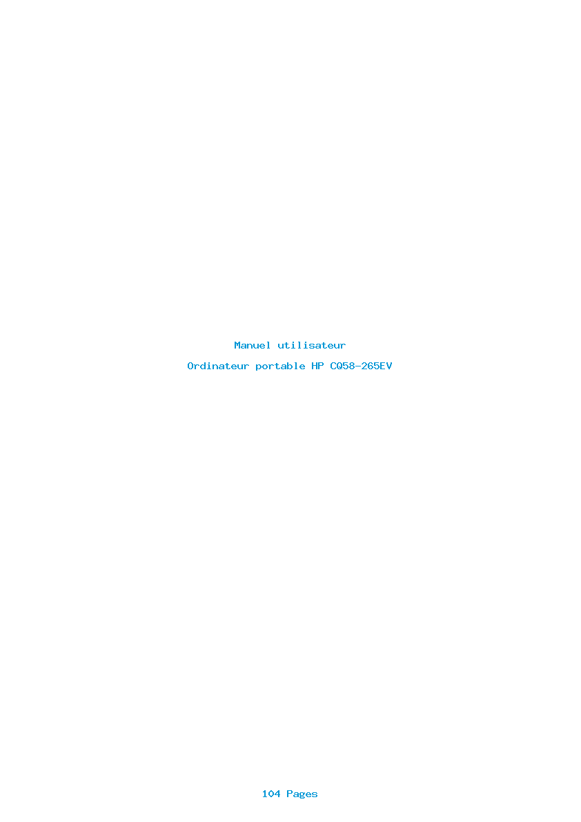 Page 1 de la notice Manuel utilisateur HP CQ58-265EV