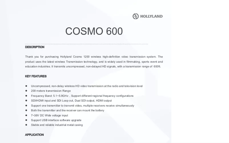 Page 1 de la notice Manuel utilisateur Hollyland Cosmo 600