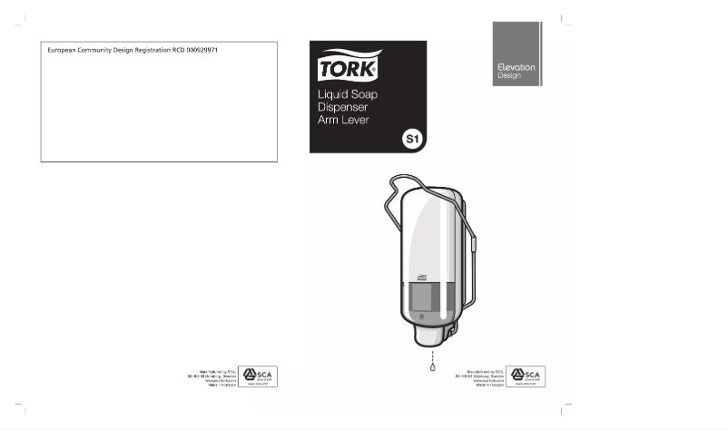 Page 1 de la notice Manuel utilisateur Tork 560108 S1