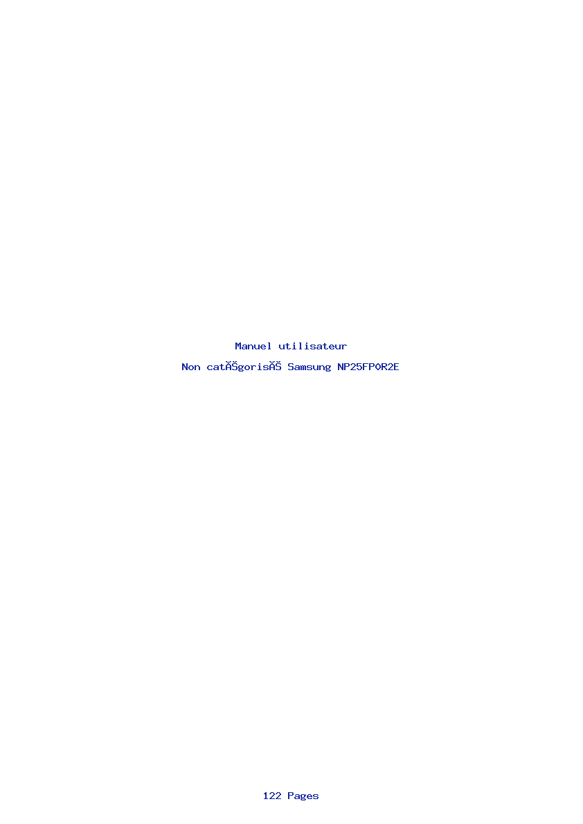 Page 1 de la notice Manuel utilisateur Samsung NP25FP0R2E