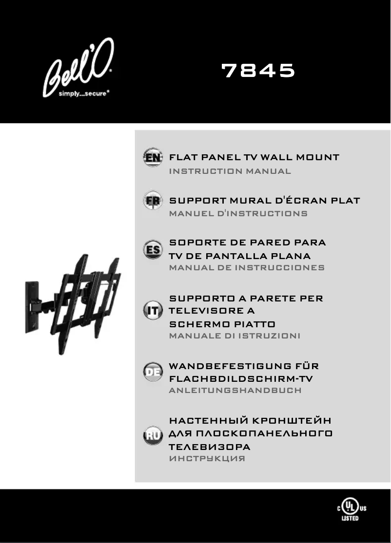 Page 1 de la notice Manuel utilisateur Bell'O 7845B