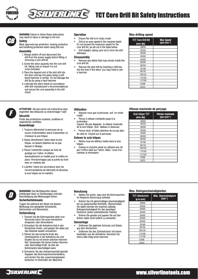 Page 1 de la notice Manuel utilisateur Silverline 349764