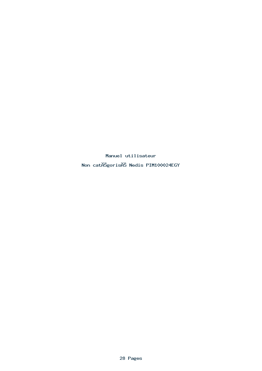 Page 1 de la notice Manuel utilisateur Nedis PIM100024EGY