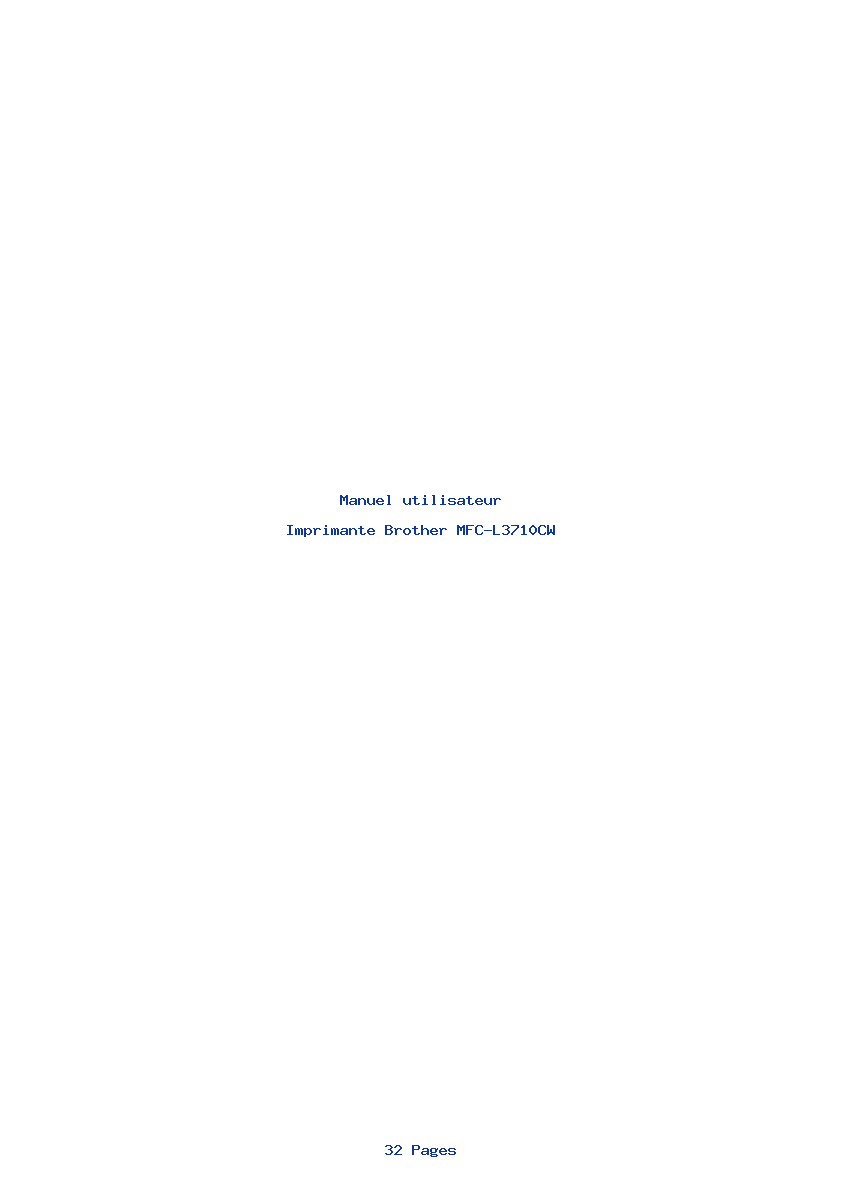 Page 1 de la notice Manuel utilisateur Brother MFC-L3710CW