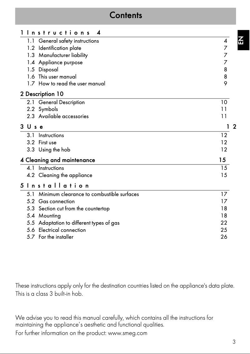 Page 1 de la notice Manuel utilisateur Smeg PV195LCNAU