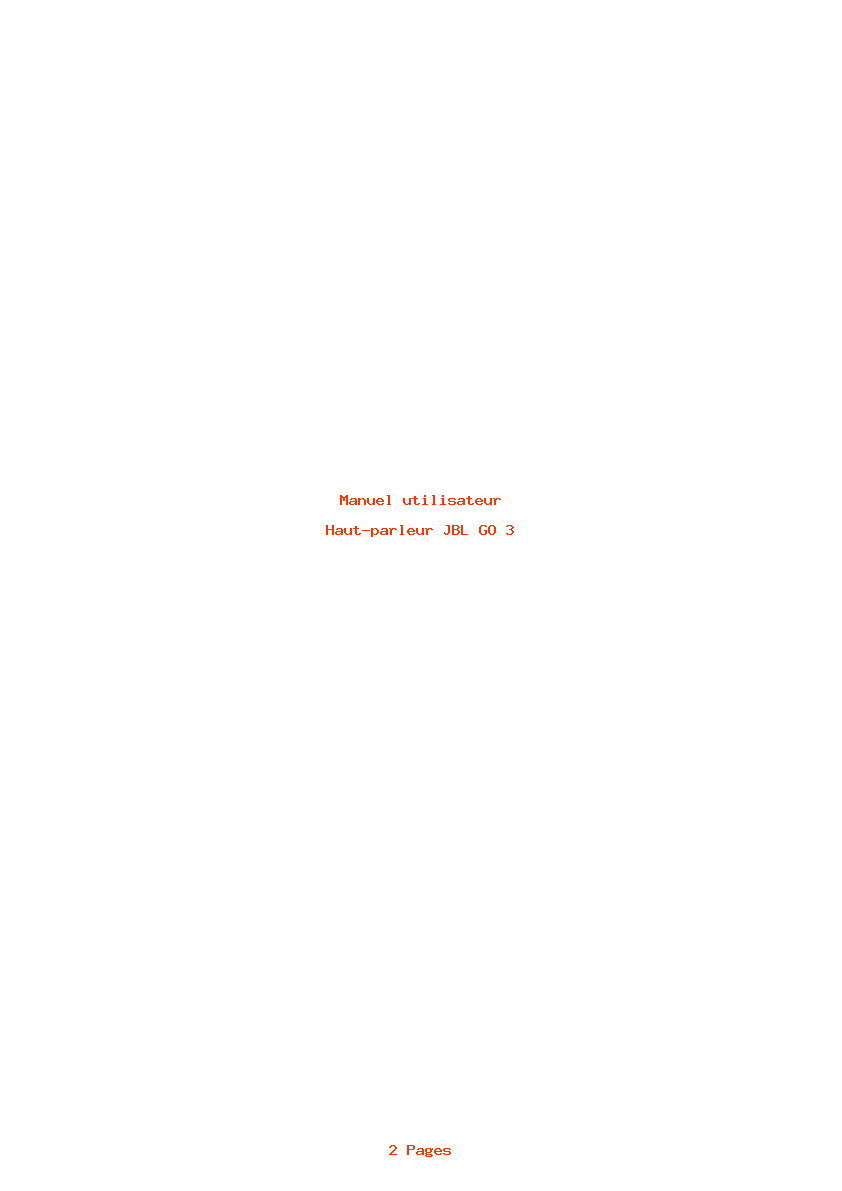 Page 1 de la notice Manuel utilisateur JBL GO 3