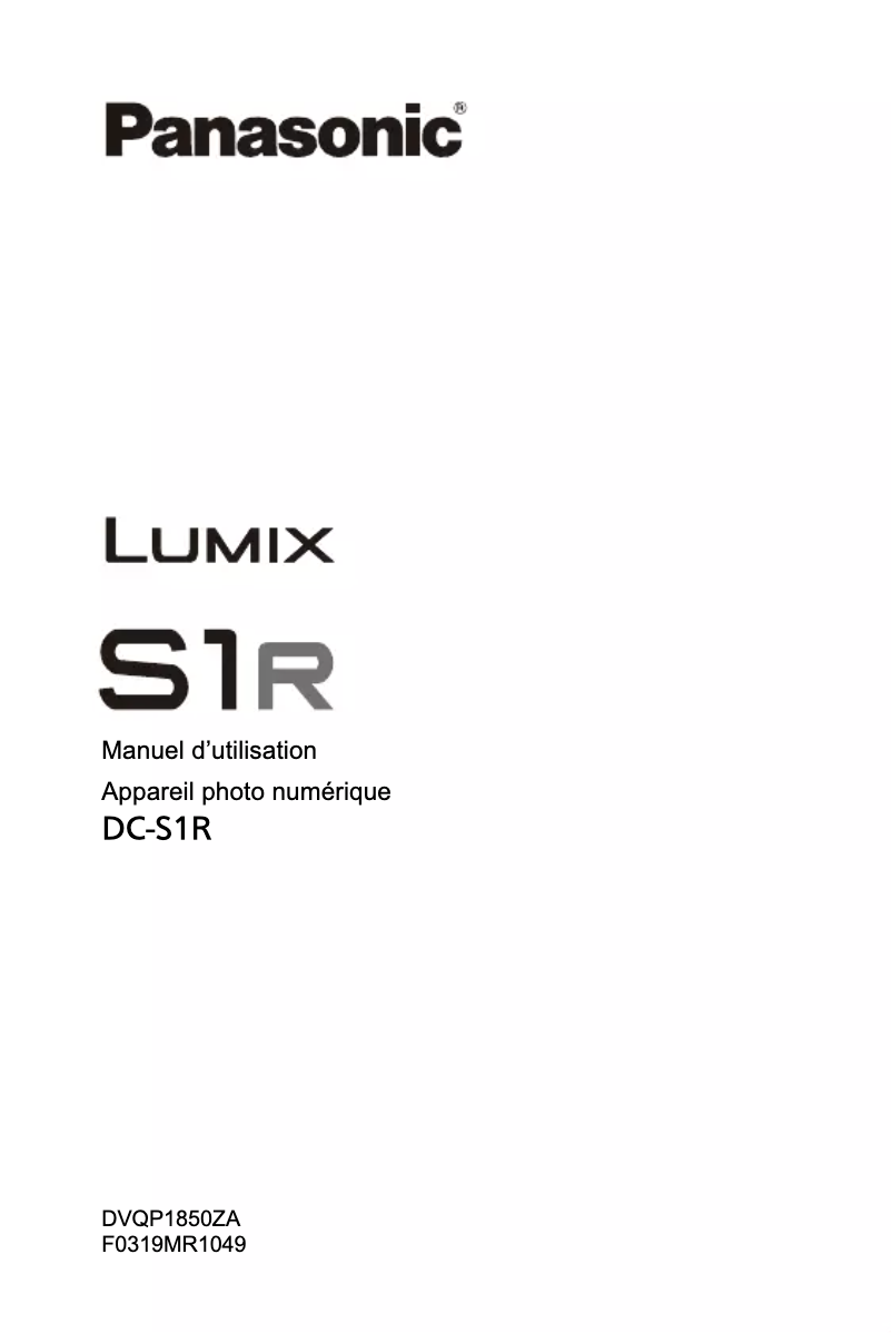 Página 1 del manual Manual de usuario Panasonic Lumix S1R