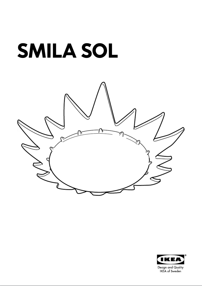Page 1 de la notice Manuel utilisateur Ikea SMILA SOL