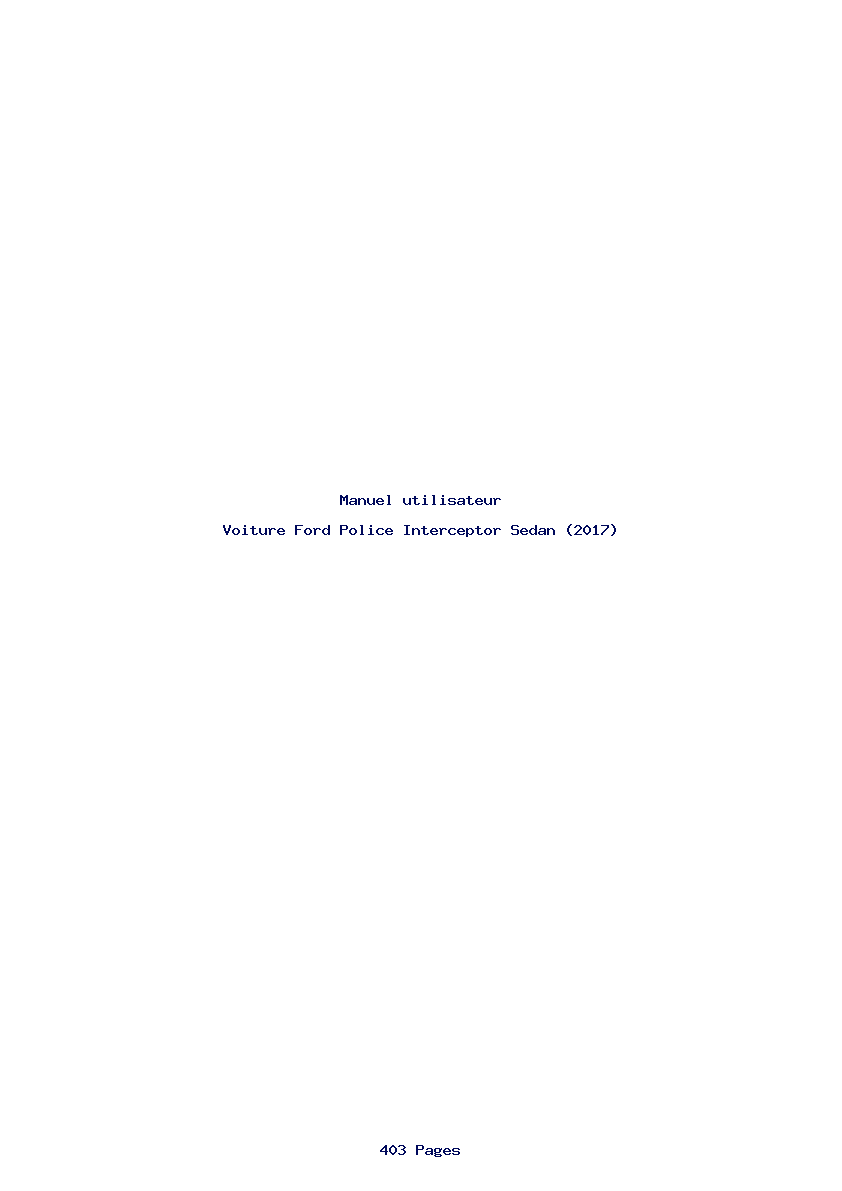 Page 1 de la notice Manuel utilisateur Ford Police Interceptor Sedan (2017)