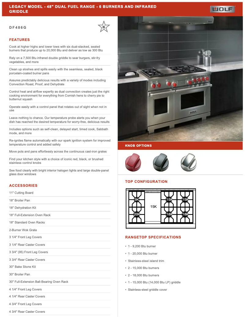 Página 1 del manual Manual de usuario Wolf DF486G