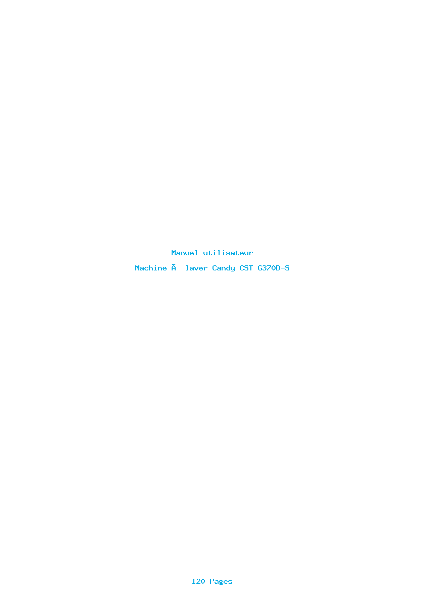 Page 1 de la notice Manuel utilisateur Candy CST G370D-S