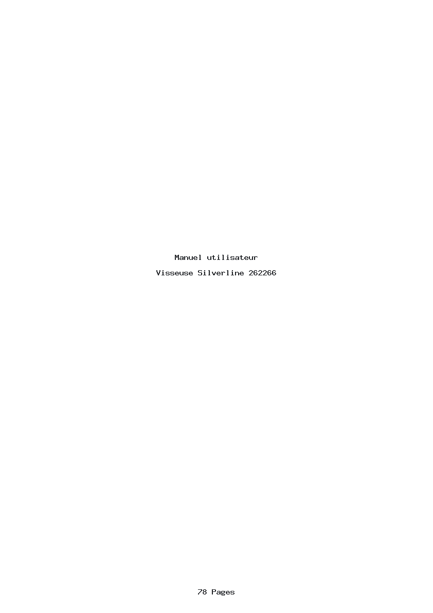 Page 1 de la notice Manuel utilisateur Silverline 262266