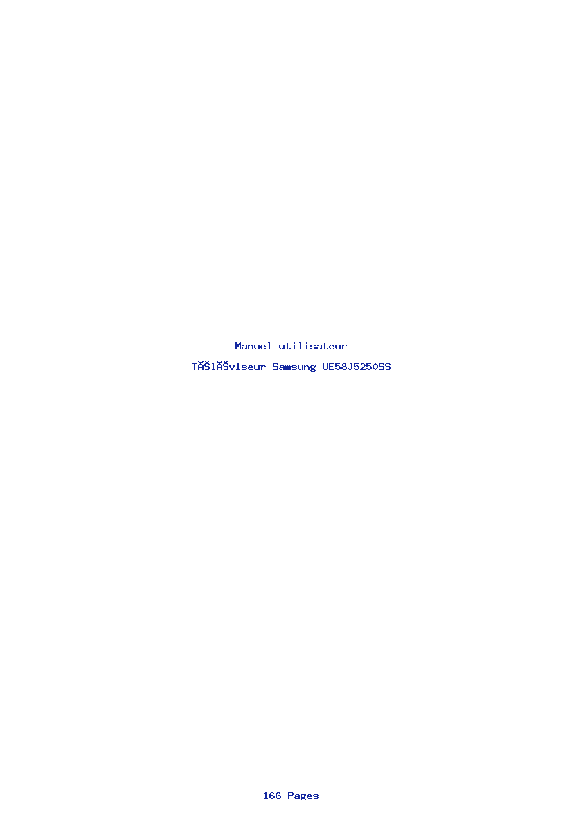 Page 1 de la notice Manuel utilisateur Samsung UE58J5250SS