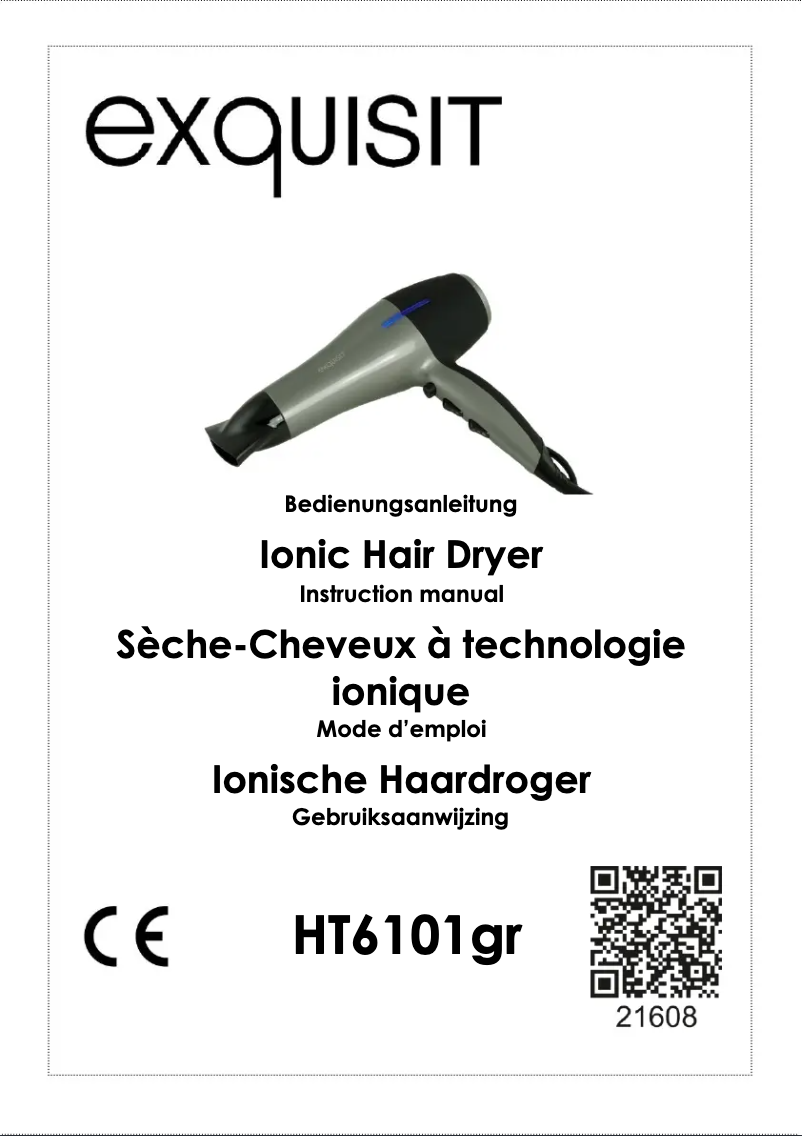 Page 1 de la notice Manuel utilisateur Exquisit HT 6101 gr