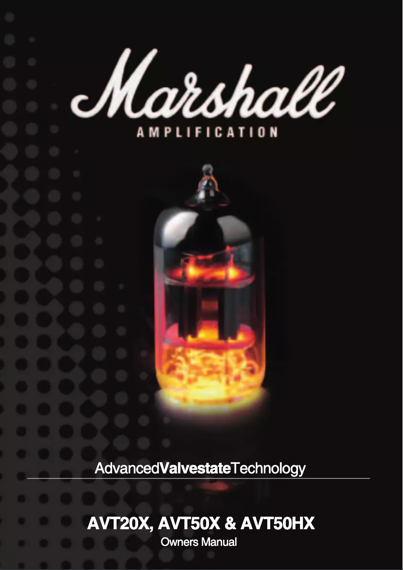 Page 1 de la notice Manuel utilisateur Marshall AVT20X