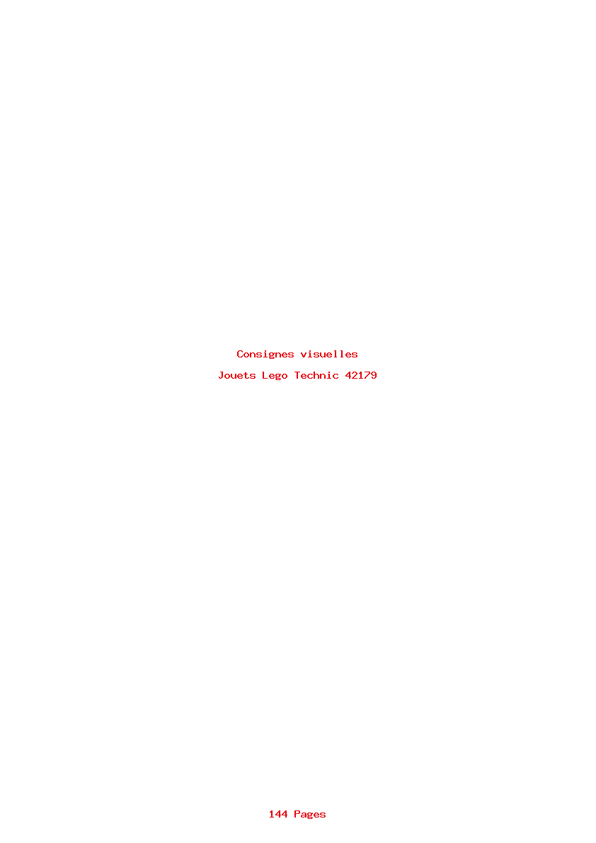 Page 1 de la notice Consignes visuelles Lego Technic 42179