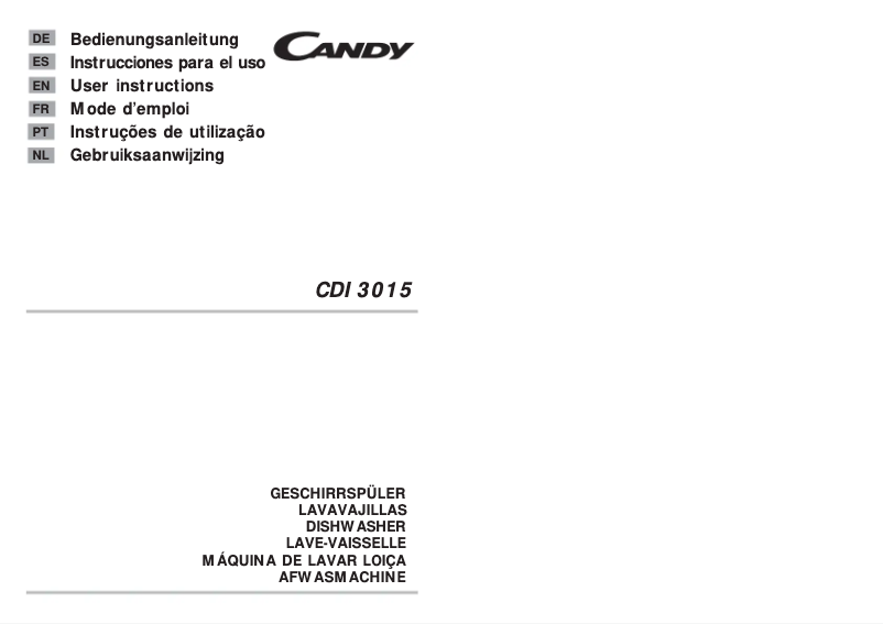 Page 1 de la notice Manuel utilisateur Candy CDI 3015
