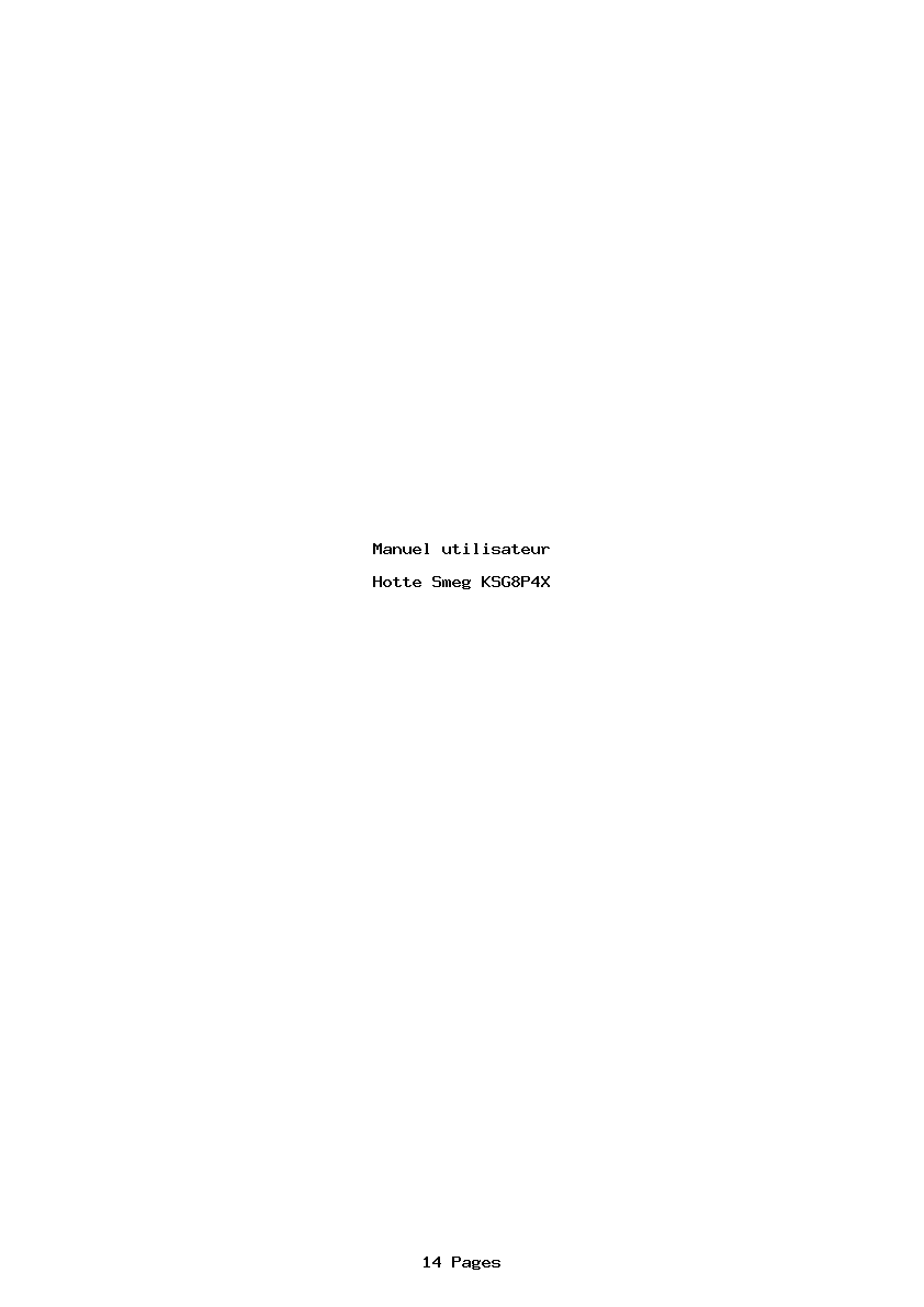 Page 1 de la notice Manuel utilisateur Smeg KSG8P4X