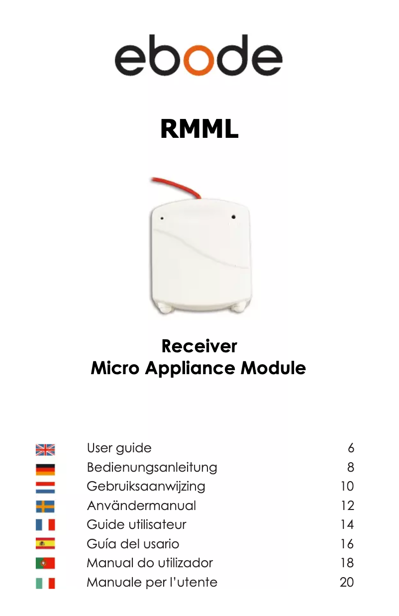 Page 1 de la notice Manuel utilisateur ebode RMML