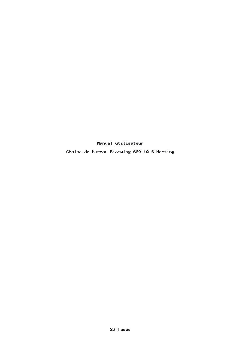 Page 1 de la notice Manuel utilisateur Bioswing 660 iQ S Meeting
